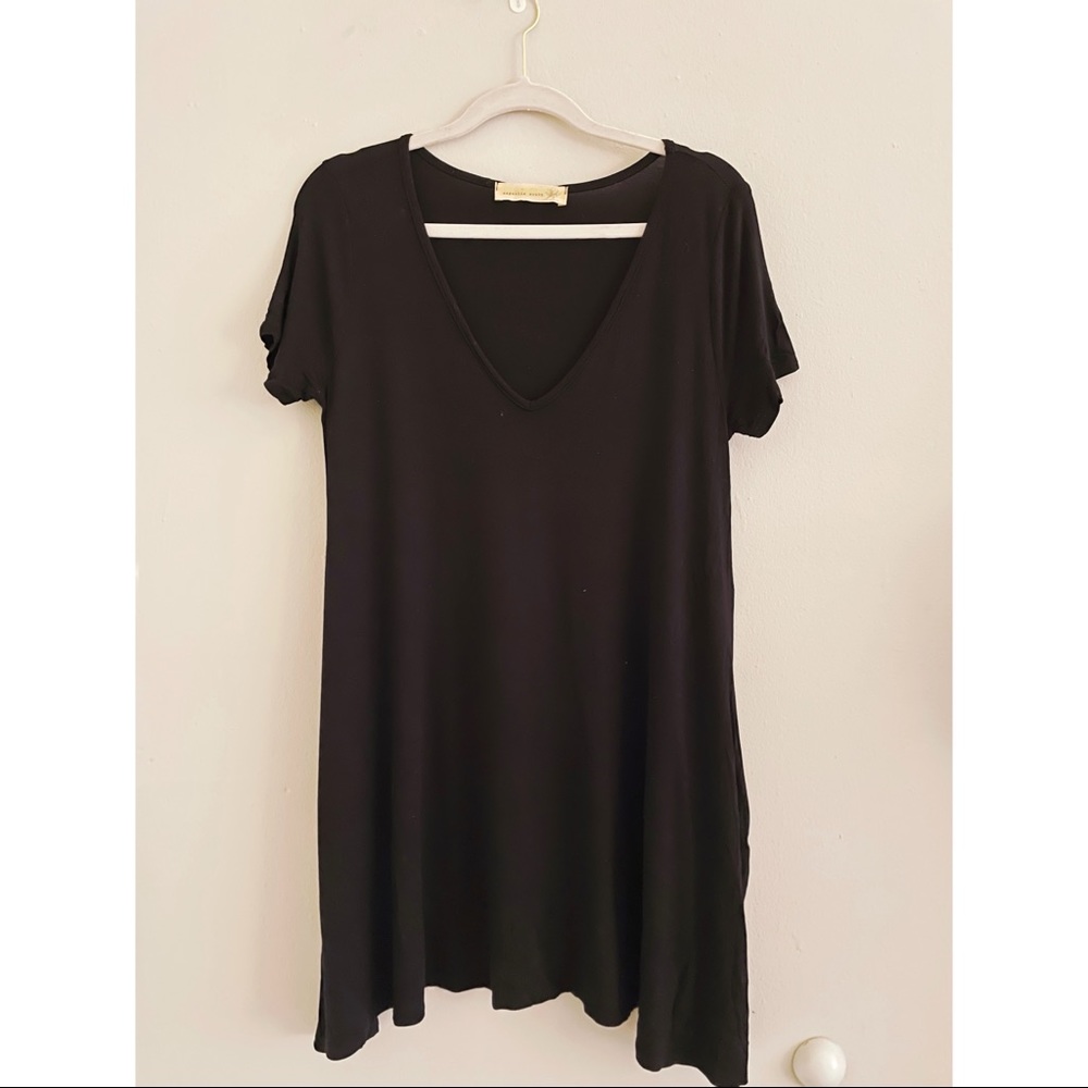 Magnolia South V-Neck T-Shirt Dress w/Pockets